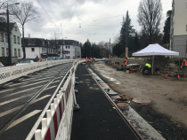 Die Baustelle Meißner Straße im März 2020.