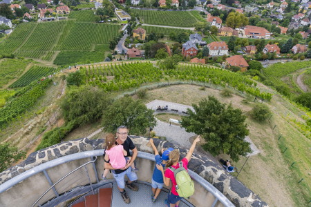 Aussicht Bismarckturm mit Familie