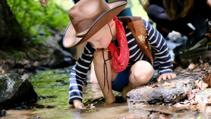 Goldschürfen im Lößnitz River