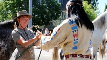 Die Siegerin des Sternritts Thekla Stropp